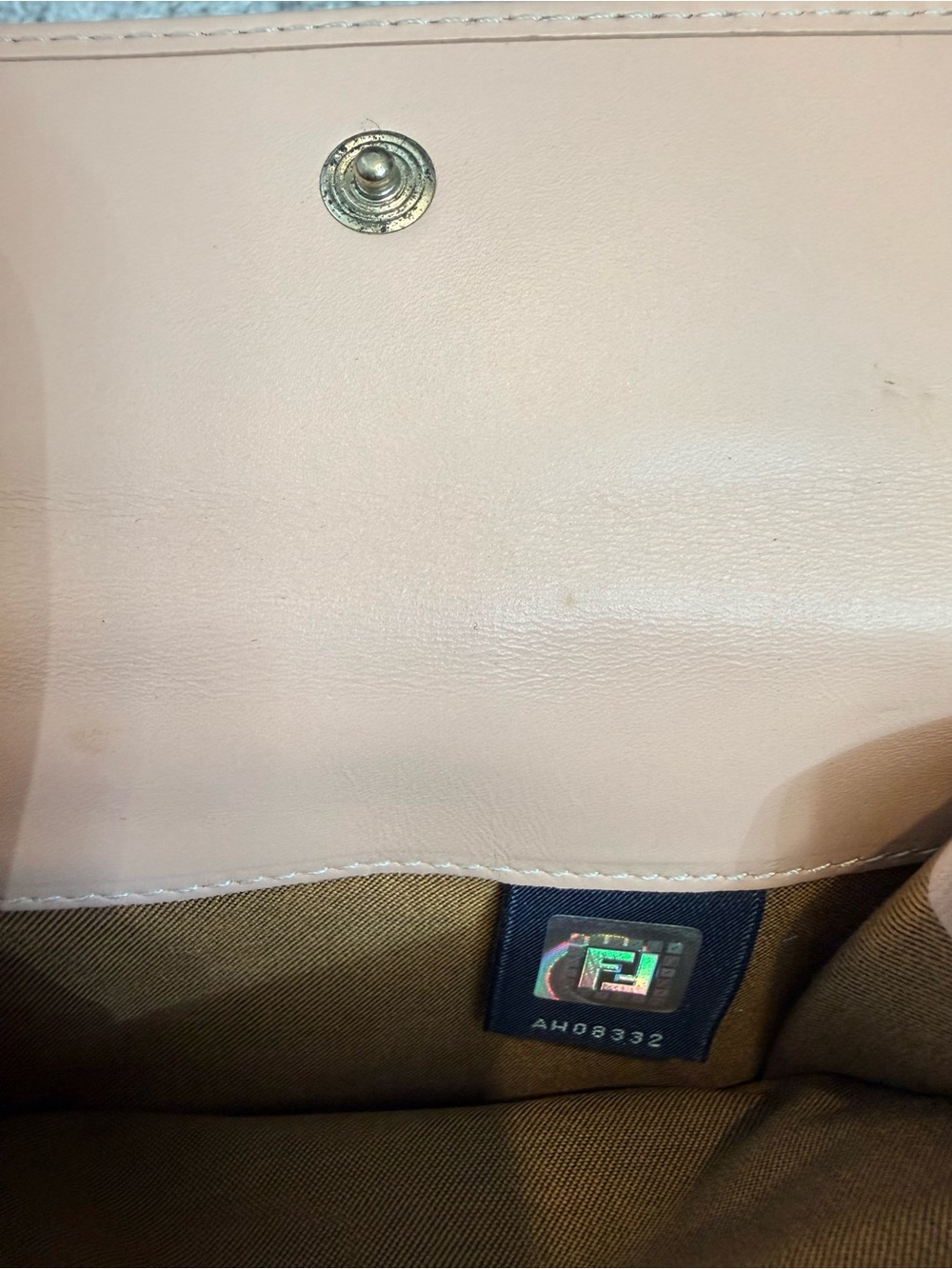 Fendi Brown FF Logo Wallet with Blush Trim - Picture 5 of 11